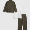 Mini Boys Khaki Textured Harrington Set