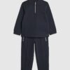 Mini Boys Navy Zip Funnel Sweatshirt Set