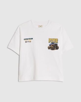 Mini Boys White Monster Truck T-Shirt