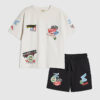 Mini Boys White Motorsport T-Shirt Set