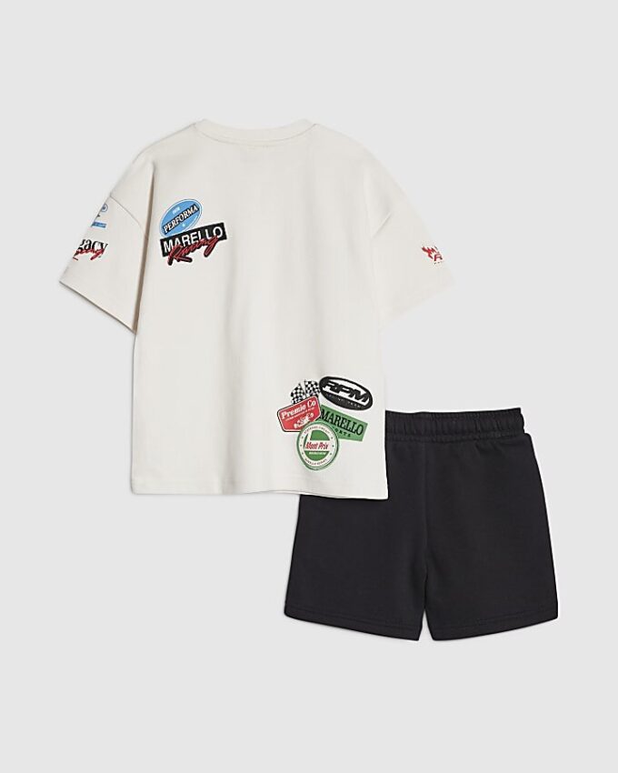 Mini Boys White Motorsport T-Shirt Set