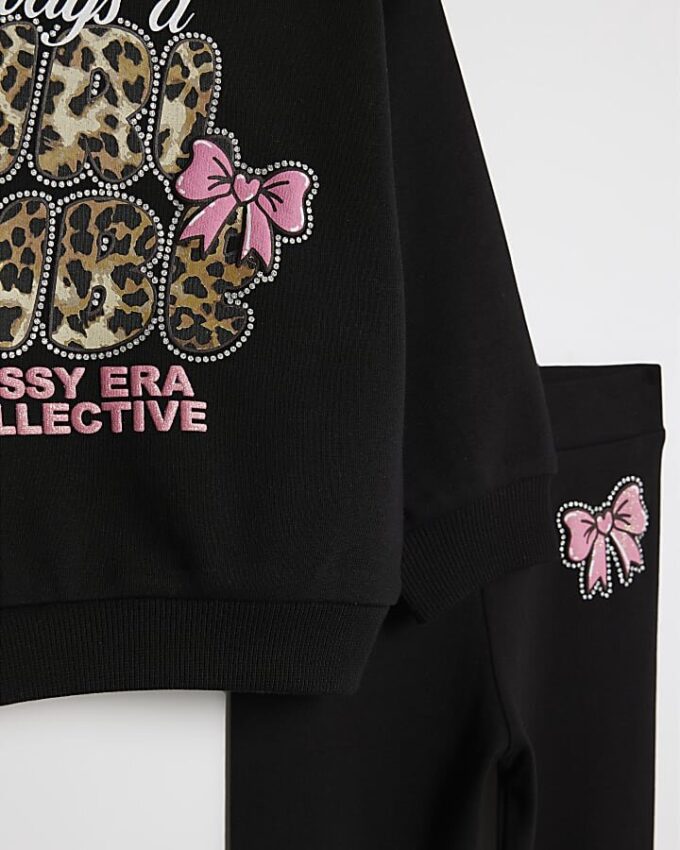 Mini Girls Black Girl Vibe Sweatshirt Set