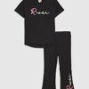 Mini Girls Black River T-Shirt Set