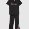 Mini Girls Black River T-Shirt Set