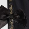 Mini Girls Black Satin Bow T-Shirt Set