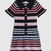 Mini Girls Black Stripe Polo Shirt Set