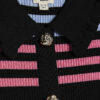 Mini Girls Black Stripe Polo Shirt Set