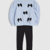 Mini Girls Blue 3D Bow Sweatshirt Set