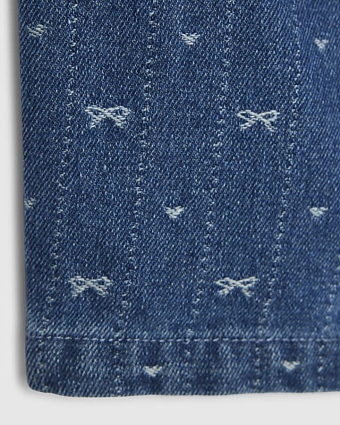 Mini Girls Blue Bow Barrel Jeans