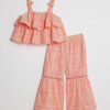 Mini Girls Coral Tiered Broderie Top Set