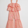 Mini Girls Coral Tiered Broderie Top Set