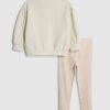 Mini Girls Cream Bow Box Sweatshirt Set