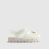 Mini Girls Cream Pearl Shell Jelly Sandals