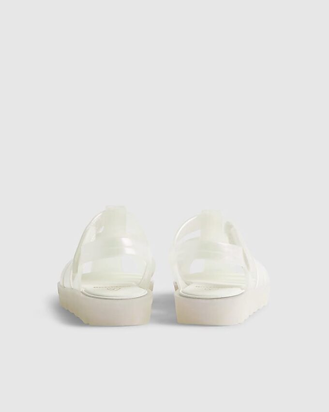Mini Girls Cream Pearl Shell Jelly Sandals