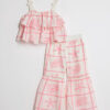 Mini Girls Cream Tiered Broderie Top Set