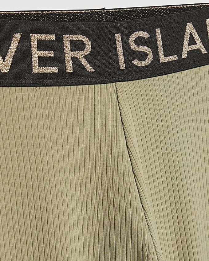 Mini Girls Khaki RI Waist Band Ribbed Set