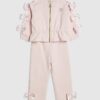 Mini Girls Pink Bow Cinched Sweatshirt Set