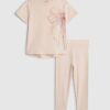 Mini Girls Pink Bow T-Shirt And Leggings Set