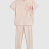Mini Girls Pink Bow T-Shirt And Leggings Set