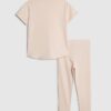 Mini Girls Pink Bow T-Shirt And Leggings Set