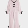 Mini Girls Pink Bow Trousers Set