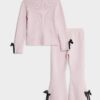 Mini Girls Pink Bow Trousers Set