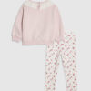 Mini Girls Pink Collared Sweatshirt Set