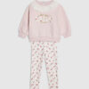 Mini Girls Pink Collared Sweatshirt Set