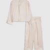 Mini Girls Pink Corsage Satin Pyjamas Set