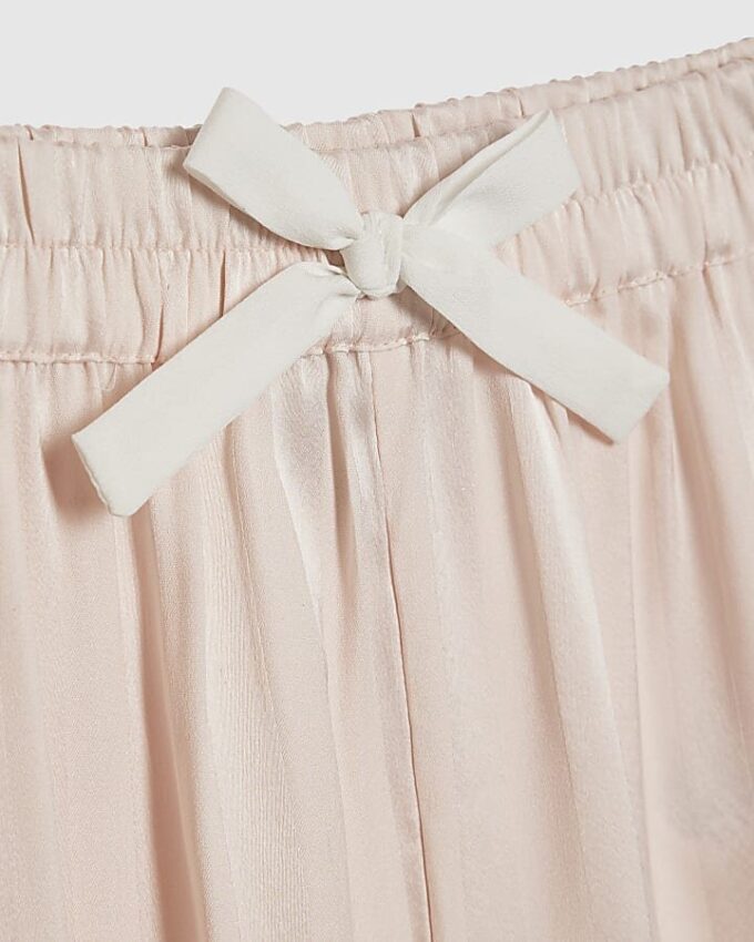 Mini Girls Pink Corsage Satin Pyjamas Set