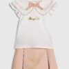 Mini Girls Pink Faux Suede Skort Set
