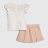 Mini Girls Pink Faux Suede Skort Set