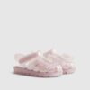 Mini Girls Pink Glitter Bow Jelly Sandals