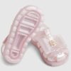 Mini Girls Pink Glitter Bow Jelly Sandals