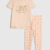 Mini Girls Pink Love T-Shirt Set