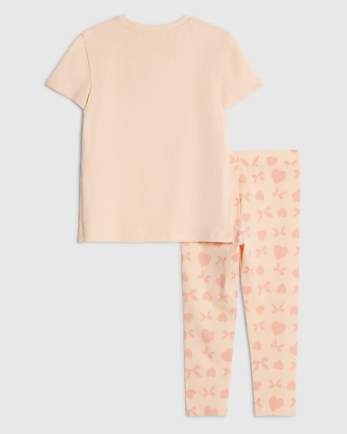 Mini Girls Pink Love T-Shirt Set