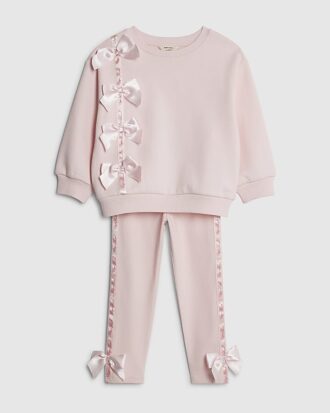 Mini Girls Pink RI Bow T-Shirt Set