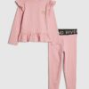 Mini Girls Pink RI Waistband Ribbed Set