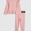 Mini Girls Pink RI Waistband Ribbed Set
