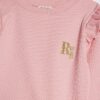 Mini Girls Pink RI Waistband Ribbed Set