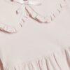 Mini Girls Pink Rib Collar Peplum Top Set