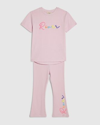 Mini Girls Pink River T-Shirt Set