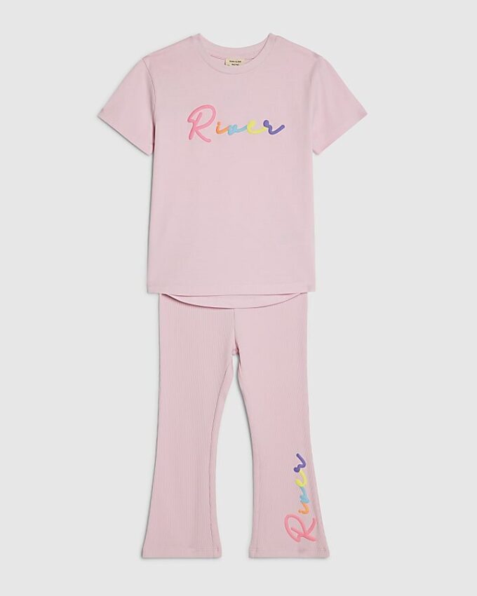 Mini Girls Pink River T-Shirt Set