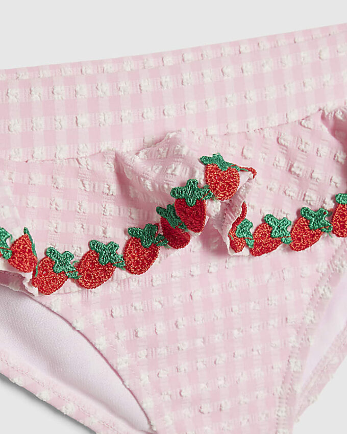 Mini Girls Pink Strawberry Tankini Set