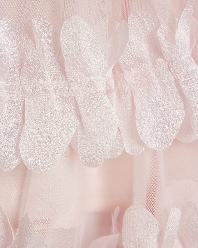 Mini Girls Pink Tiered Tulle Dress
