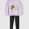 Mini Girls Purple Babyccino Jumper Set