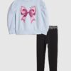 Mini Girls Purple Bow Sweatshirt Set