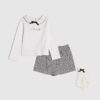 Mini Girls White Bow Top And Skort Set
