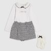 Mini Girls White Bow Top And Skort Set