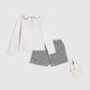 Mini Girls White Bow Top And Skort Set